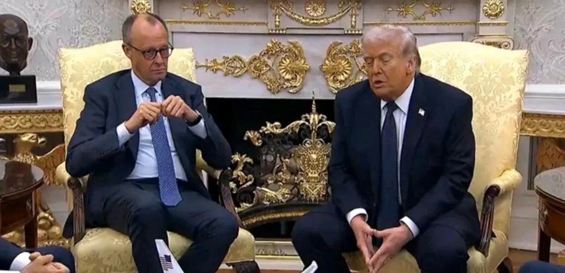 CNN报道，当地时间3日，美国总统特朗普，在白宫会见到访的德国总理梅尔茨时表示，