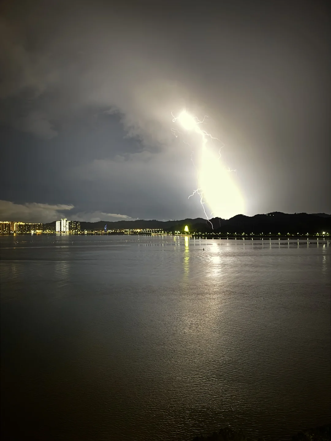 和姐妹在酒店窗前排排站拍闪电⚡