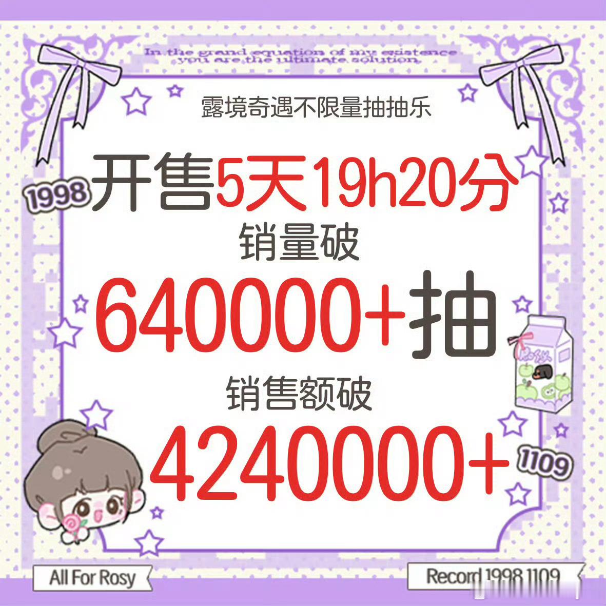 赵露思ccl已经破64w+，销售额超424w+实在太强了，内娱顶流这一块含金量没