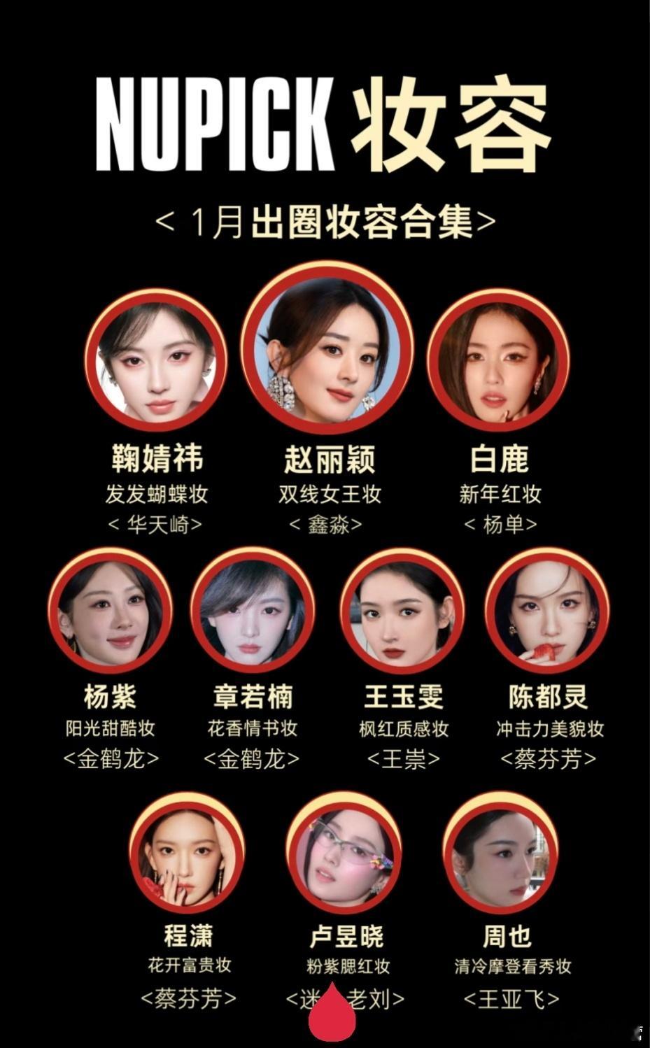 2026年1月女明星出圈妆容榜——赵丽颖（双线女王妆）商务宣传妆TOP1！ 