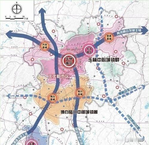 玉林市福绵区有可能弯道超车、超主区玉州区。玉州区把福绵区分出去以后严重缺少可开发