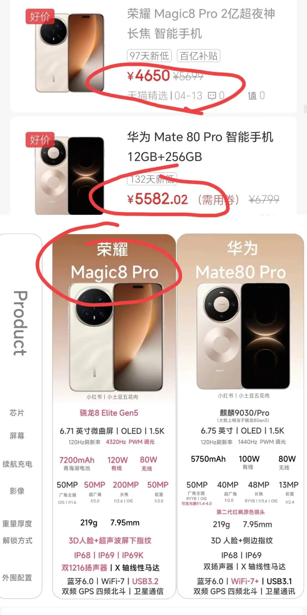 实话实说，华为Mate80 Pro综合性价比，真不如荣耀Magic8 Pro🔥