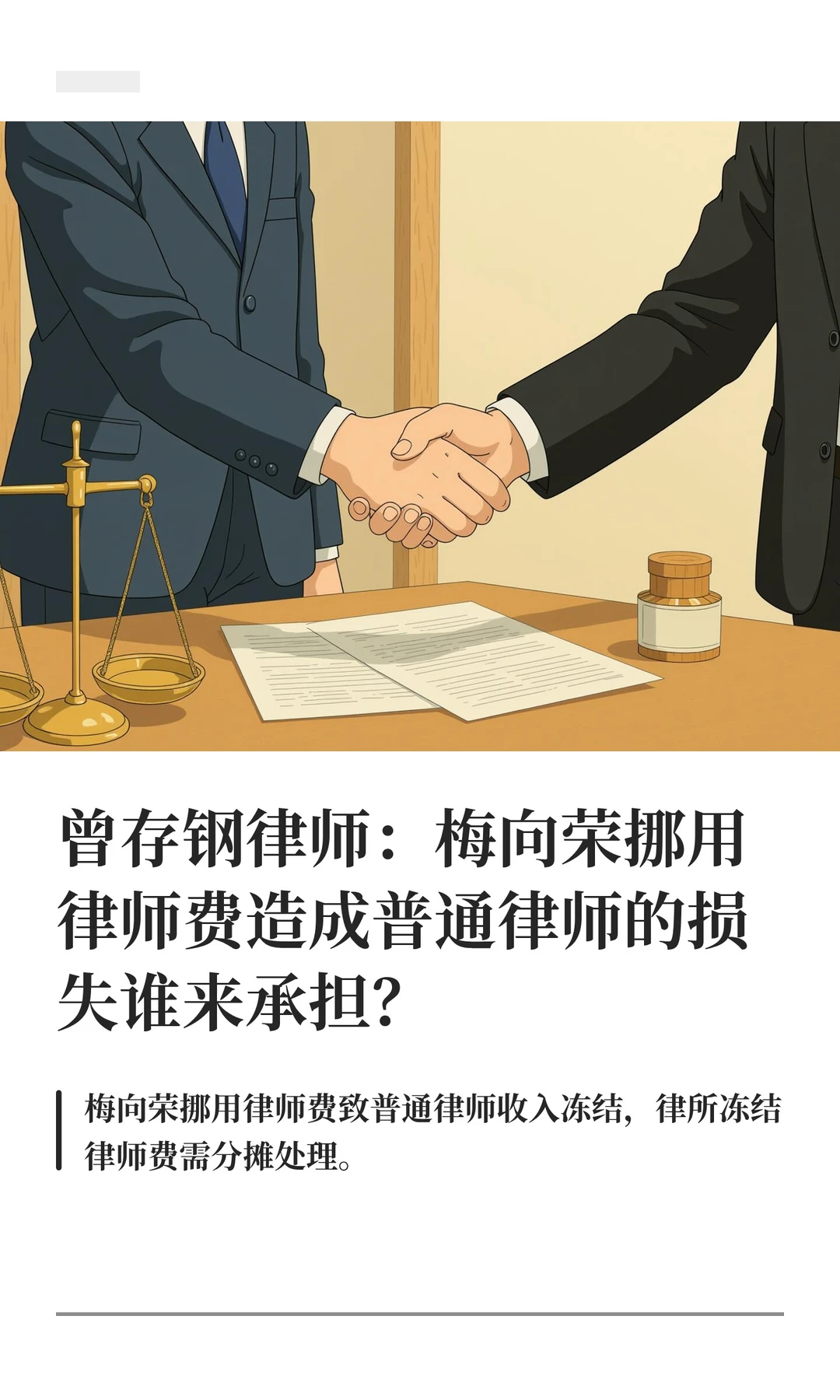 曾存钢律师：梅向荣挪用律师费造成普通律师