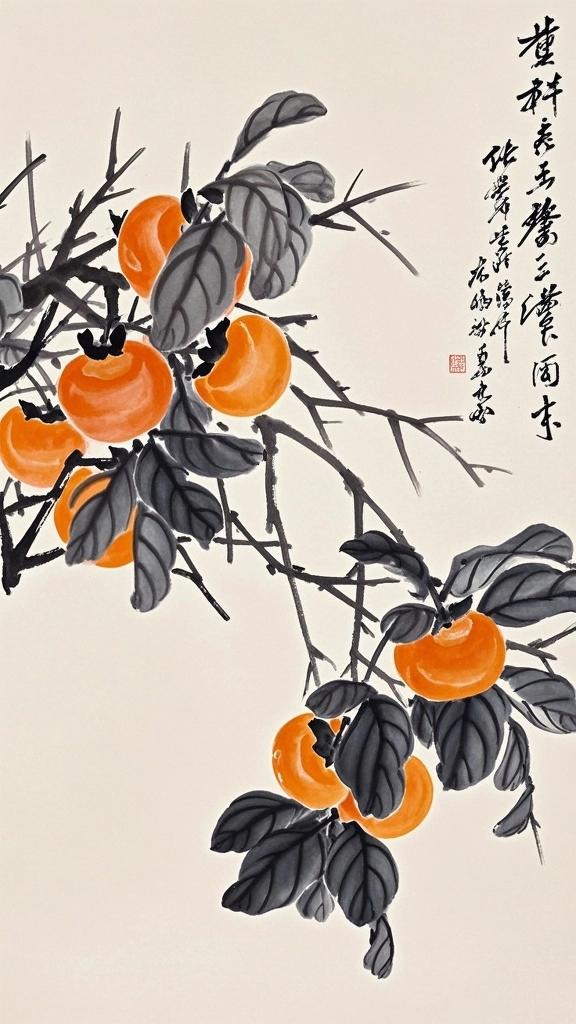 一张图证明秋天来了 秋意渐浓，柿子红了，丰收的喜悦溢满心间。🍂🍄🍁