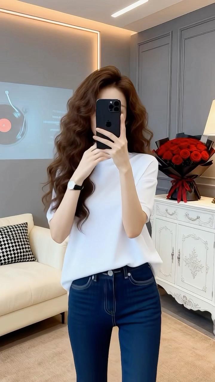 简约基础穿搭真的好耐看 洋气打底衫 百搭体恤 气质上衣 时尚打底衫