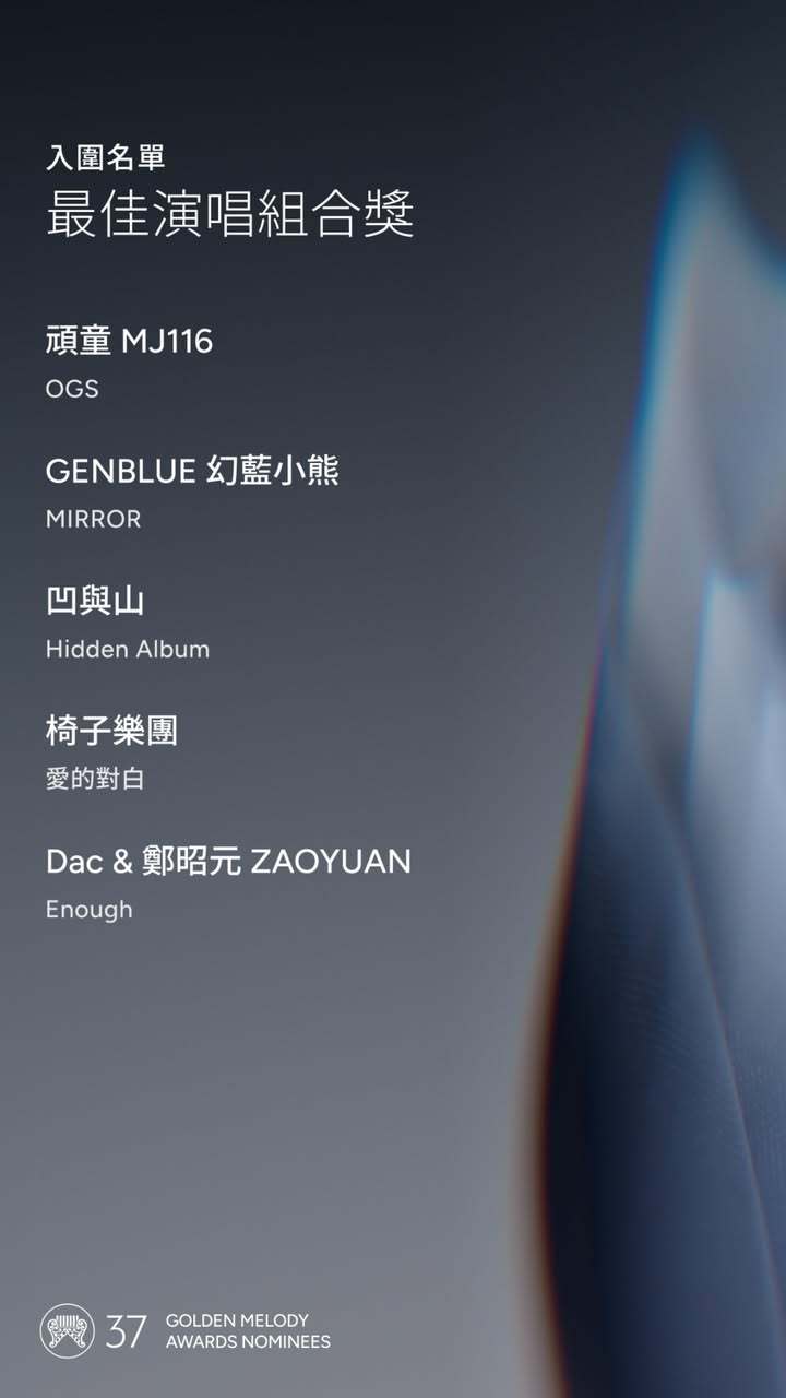 第37届金曲奖入围名单完整版比较意料之内的是蔡依林和郑宜农，这俩要是没进都要怀疑
