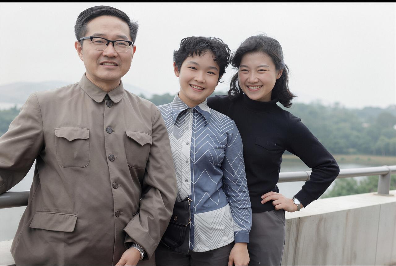 80年代，李谷一和王馥荔，在上海黄浦江边，一张罕见的合影
