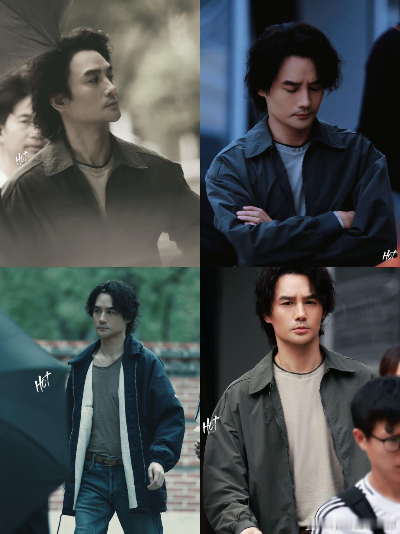 被这个王凯轻松的蛊到了 王凯《交锋》造型太会了！中长微卷发颠覆过往，松垮牛仔衬衫