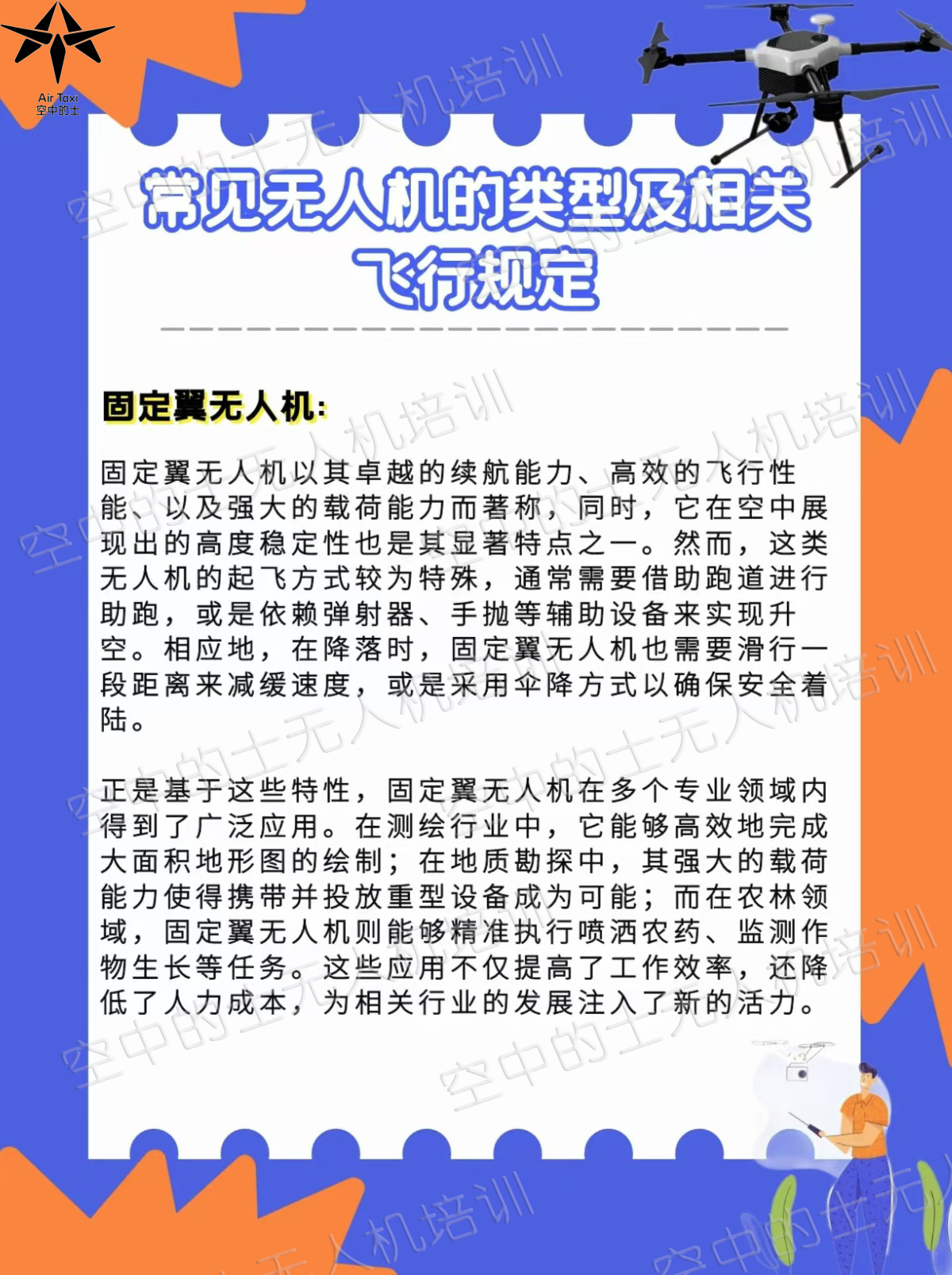常见无人机类型及相关规定全知道 在科技飞速发展的今天，无人机已经走进了我们的生活