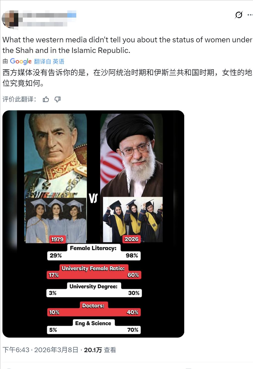 伊朗巴列维时代好？别天真了！

西方媒体经常洗脑大众说伊朗巴列维时期好，而现在的