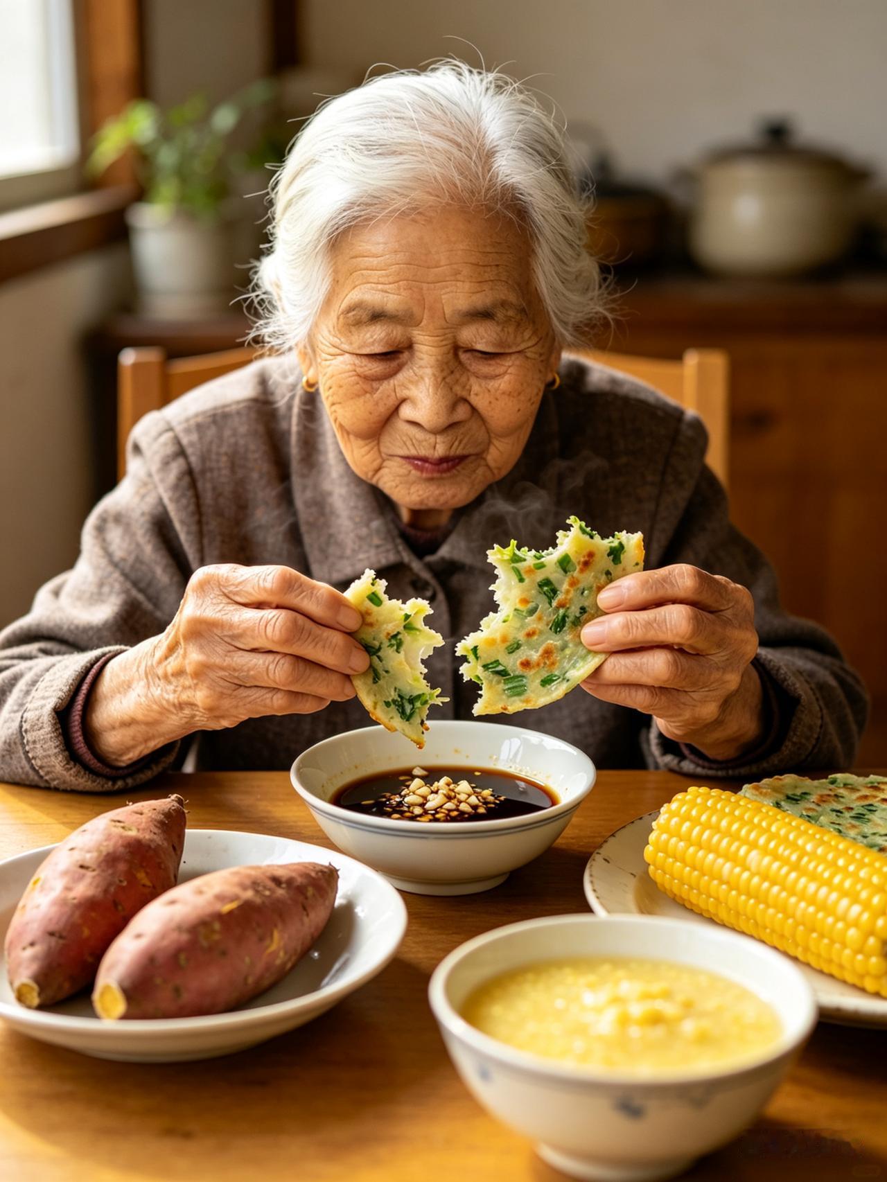 我96岁长寿奶奶，粗茶淡饭过大半生，身子硬朗让人羡慕！
 
一头白发，身子骨特别