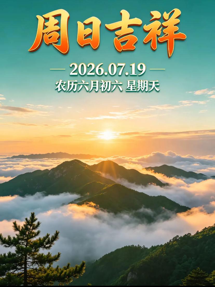 🌺2026./7月19日，晨霞映水岸，喜乐伴朝夕🌺

🌈☘️山河平和，四季
