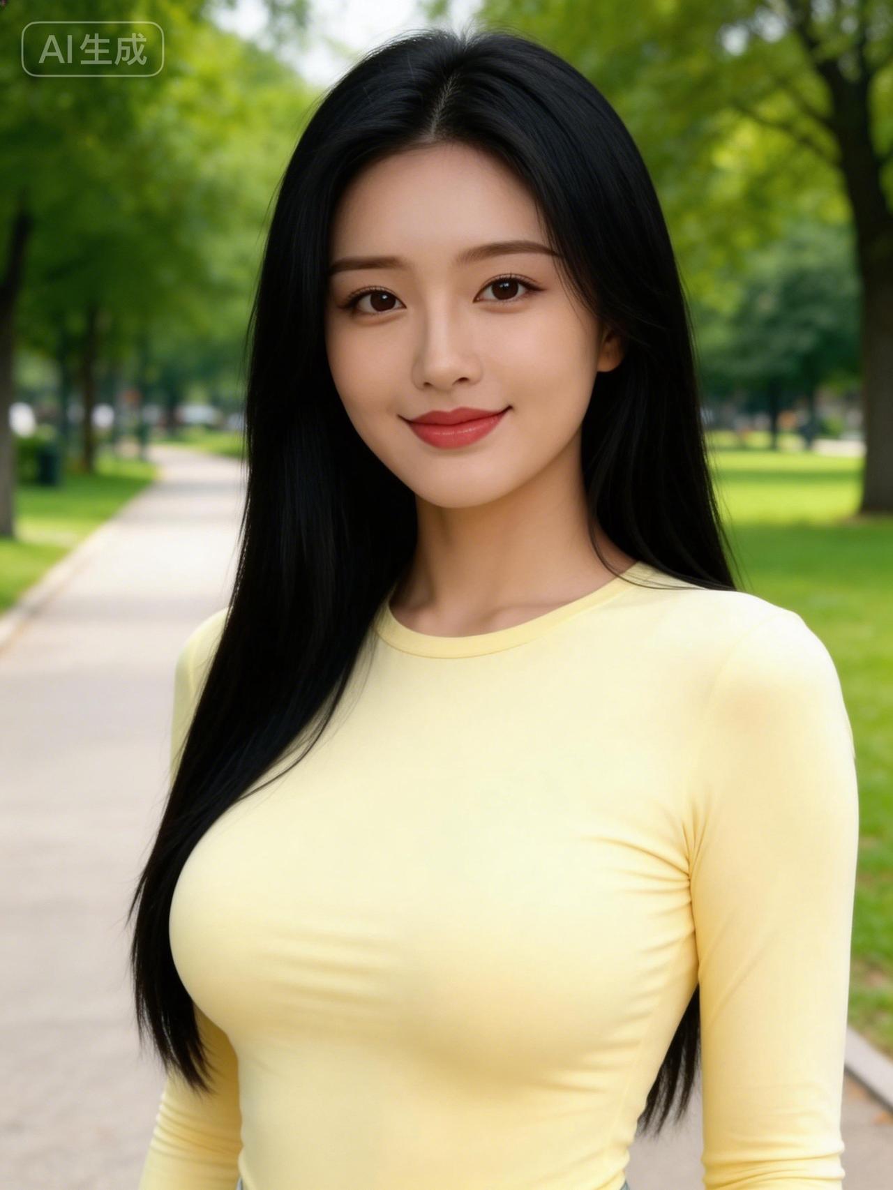 绿树阴中见，美人如画里。
