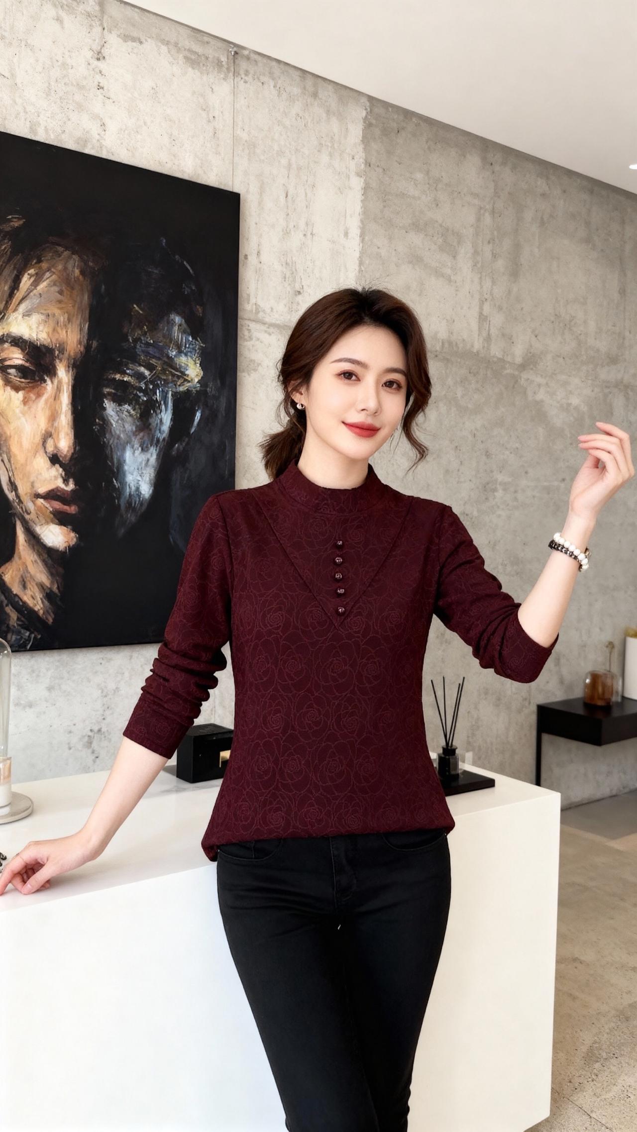 加厚保暖上衣女装 打底衫搭配 通勤搭配 气质女人