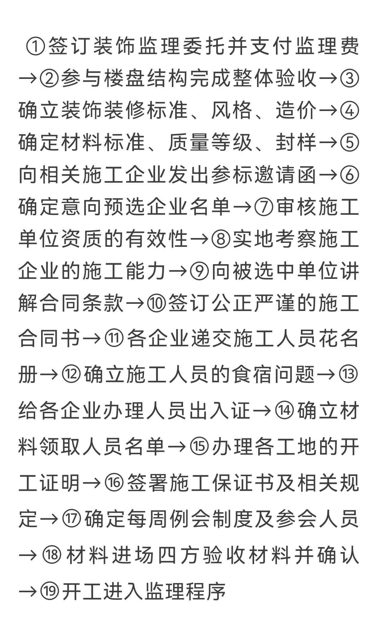 有装修监理的装修是这个程序
