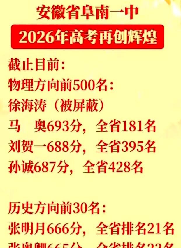 翻到阜南一中今年的喜报时，那股劲儿一下窜上来：皖北阜阳的一所县域中学，物理多名学