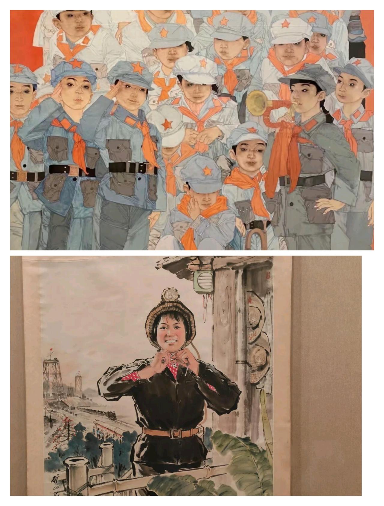 我的天哪，
毒教材的事情还没完，
红色文化题材的绘画，又 让我的审美一度怀疑！