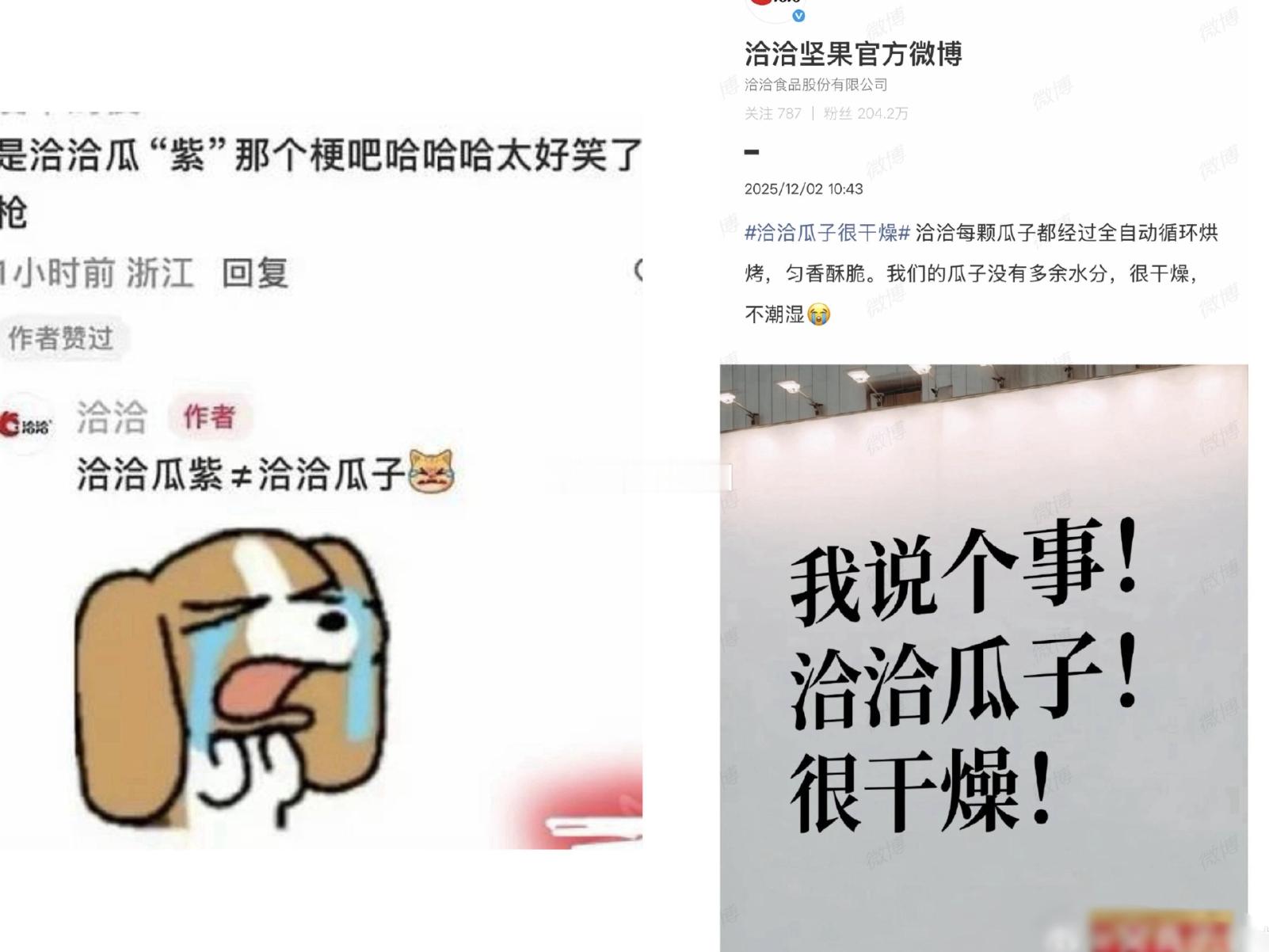 其实恰恰瓜子的这个文案是么问题的，但这个回复就是不打自招了，没必要，官方有时候需