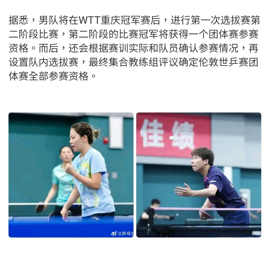 国乒举行世乒赛第一次队内选拔赛 国乒开启世乒赛首轮队内选拔赛，全力角逐参赛名额，