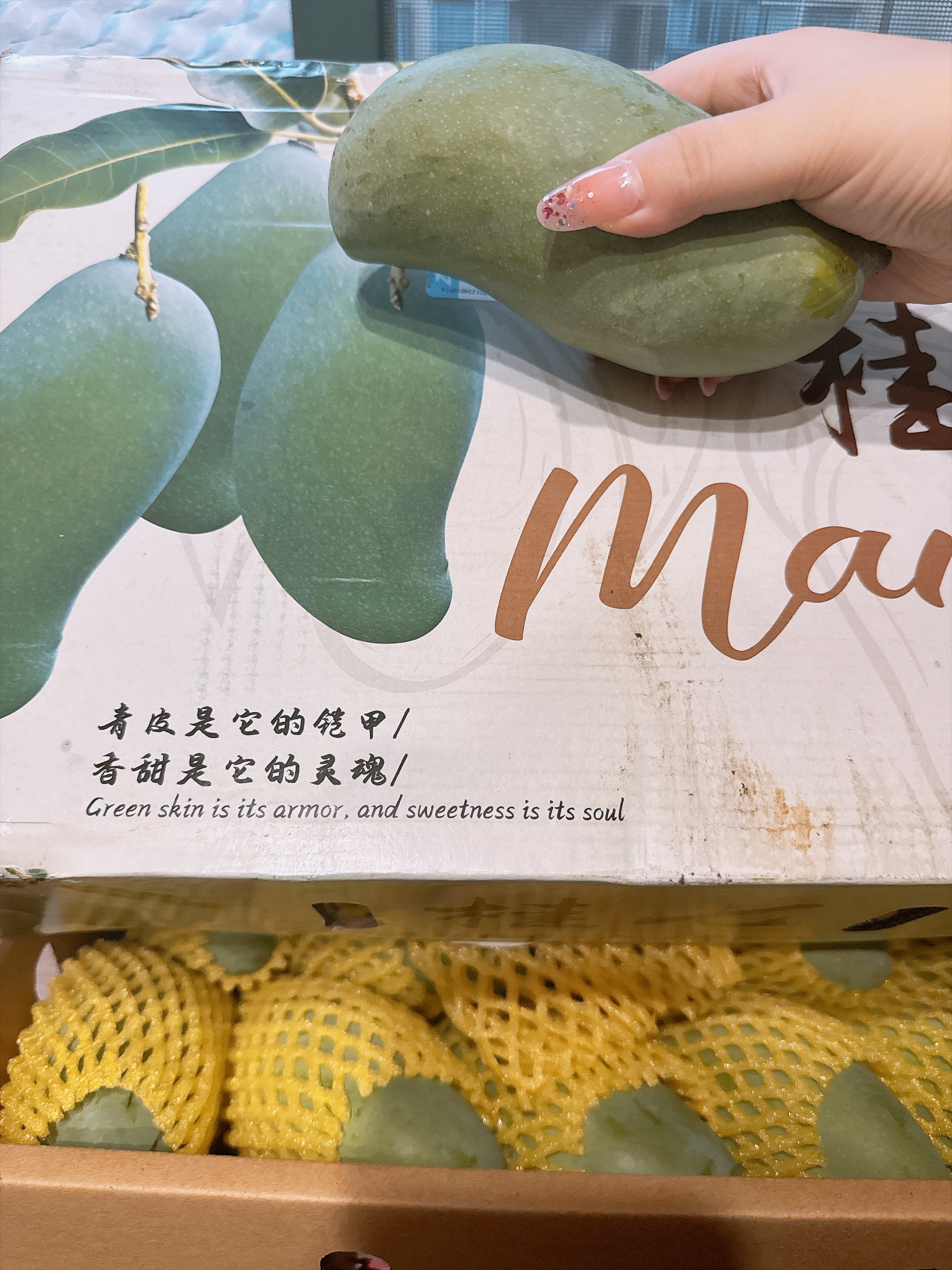 中奖的十斤桂七芒果到了，据说很好吃！等熟了吃