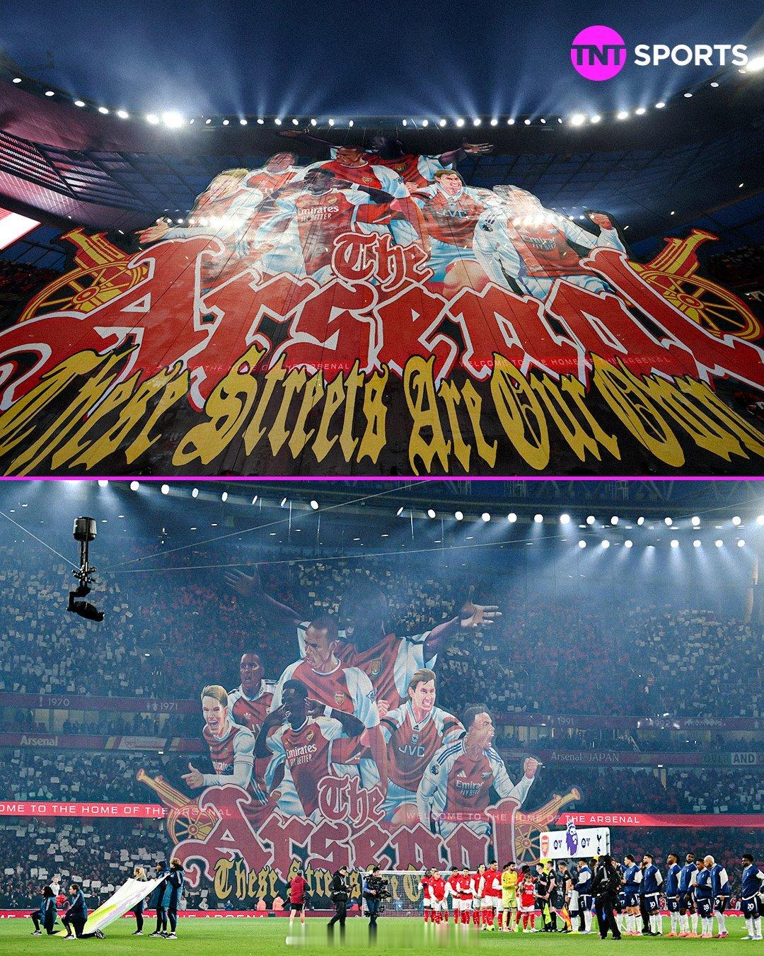 阿森纳为北伦敦德比制作的巨型横幅   