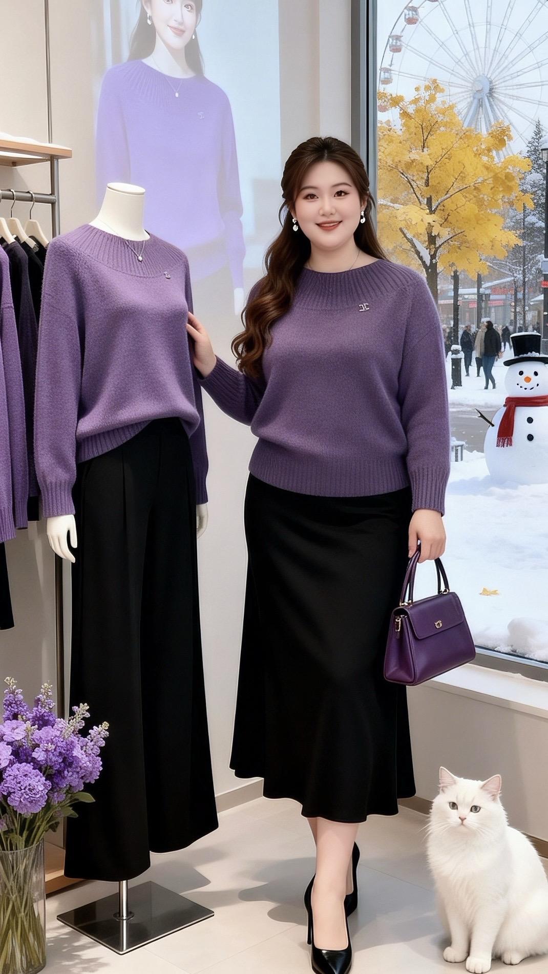 大码女装微胖女生冬日衣服测评 新年战袍我回家穿哪套冬日穿搭一周不重样针织衫