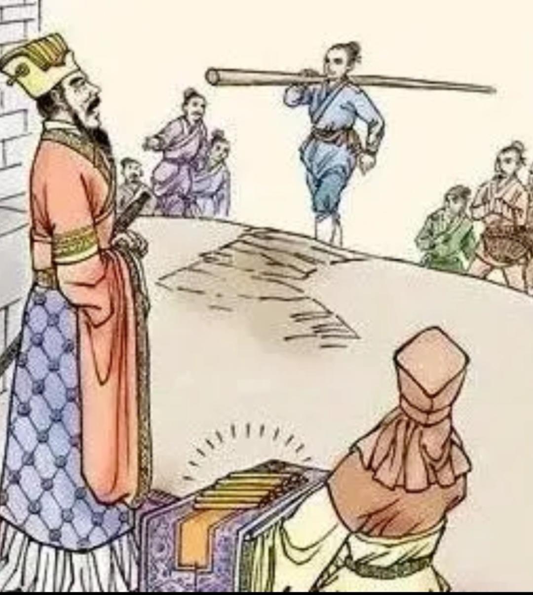 上联，兑现承诺，商鞅变法城立木

下联，？？？
秦国都城栎阳集市南门，立一根二丈