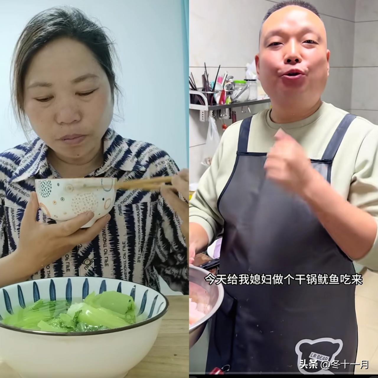 王晓举和他云南亲妈这母子俩还PK上了。前脚王晓举夫妻俩出了个大虾炒鱿鱼的视频，后