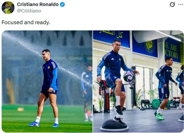 搞丢单刀输球，利雅得胜利已经丢掉了沙特超榜首位置！近日，C罗社媒再一次晒出个人训