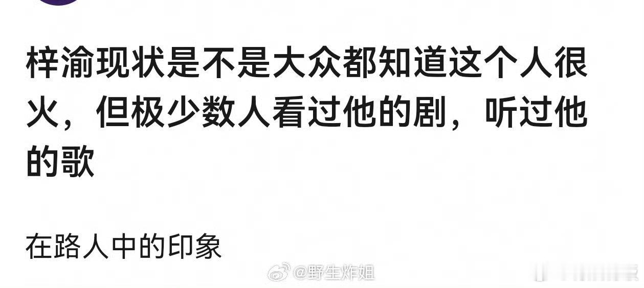 梓渝在路人中的印象路人对梓渝的印象梓渝在路人中的印象，如何， 