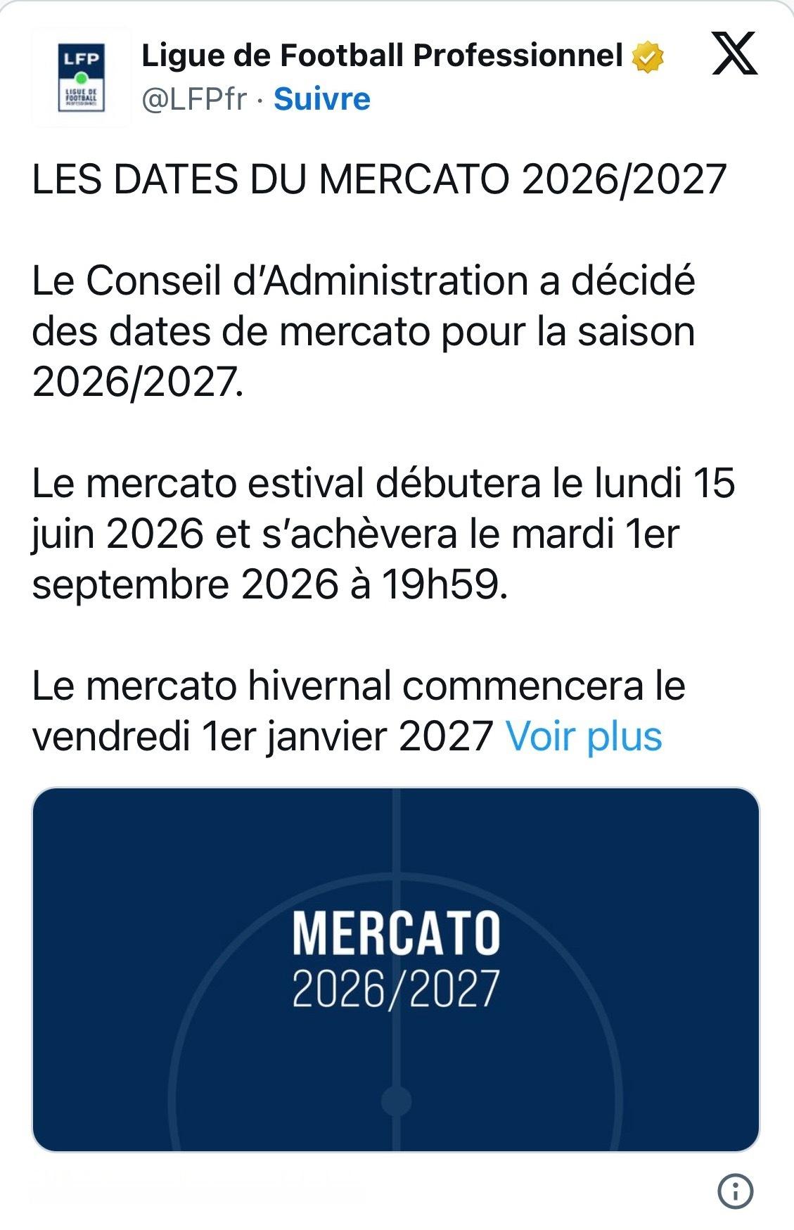 【法甲夏窗正式开启，各队新赛季补强进入冲刺阶段】法甲2026年夏季转会窗口于6月