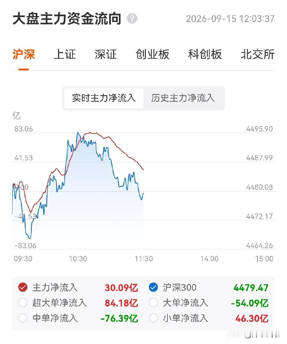 9月15日上午收盘：大盘缩量震荡，创新药反弹乏力、ETF资金继续离场，科技内部轮