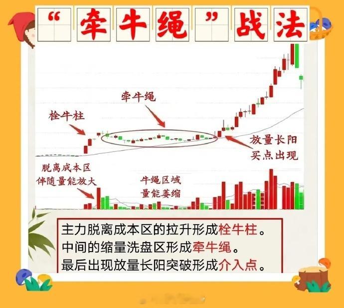 炒股，一旦遇到“牵牛绳战法”，我会马上加入自己的鱼塘，因为这种走势形态，后面就是