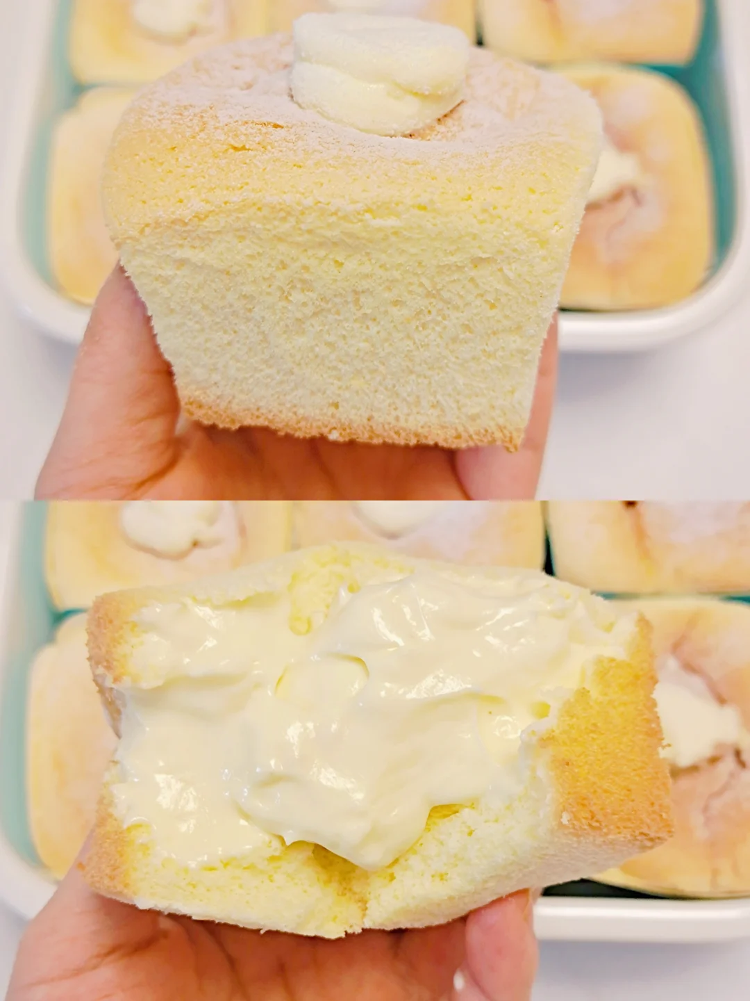 一口爆浆‖超柔软的北海道戚风纸杯蛋糕