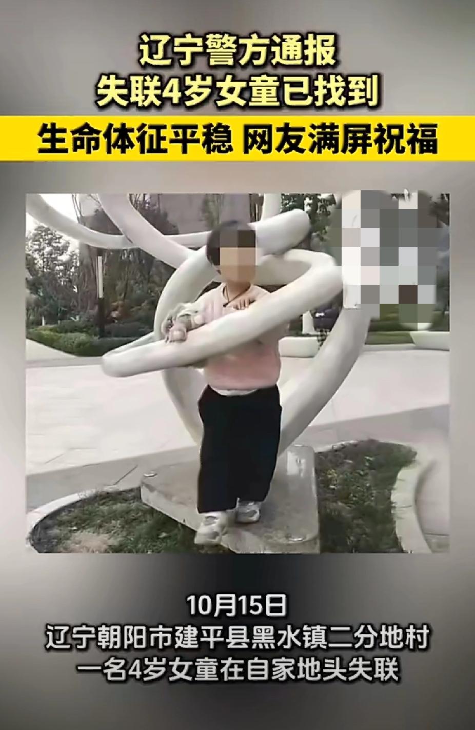 破防了！辽宁4岁走失女童平安获救，12000人搜救44小时太好哭！
 
家人们谁