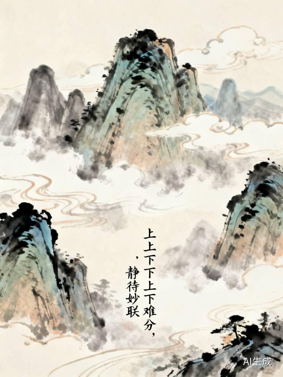 看到“上上下下上下难分”这个下联，我也手痒想来凑个上联。对联讲究对仗工整，叠字的