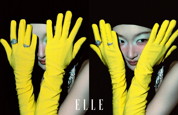  周冬雨ELLE封面暗夜精灵风造型周冬雨光影氛围感大片周冬雨 ELLE 封面大片
