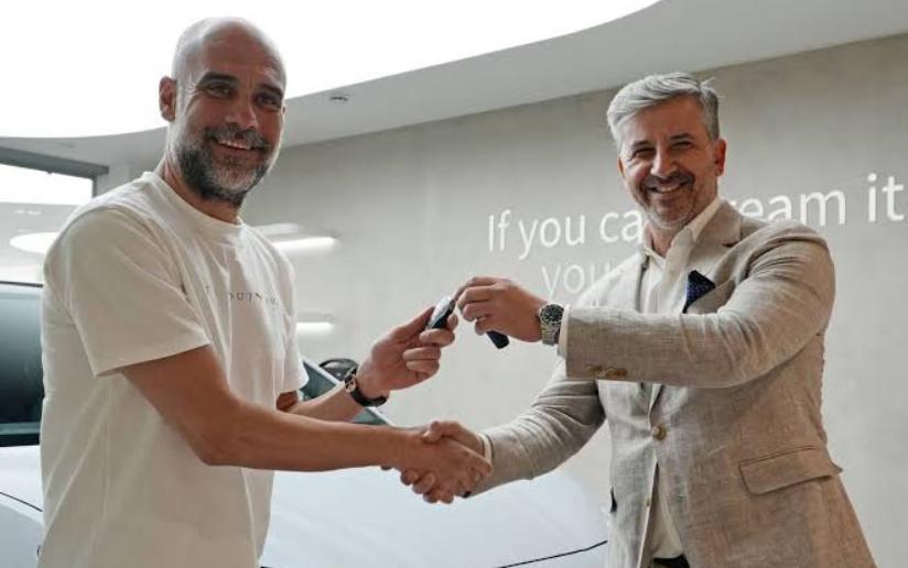 瓜迪奥拉主帅也买了一台比亚迪电车！

为此瓜迪奥拉主帅还专门跑回巴塞罗那，专门买