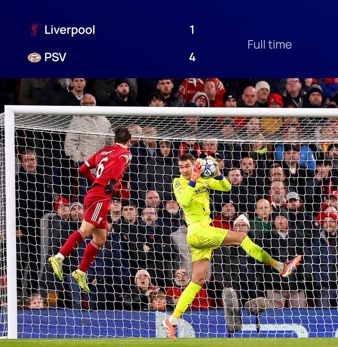 利物浦1比4埃因霍温 欧冠小组赛爆大冷！利物浦主场遭埃因霍温血洗，范戴克手球送点