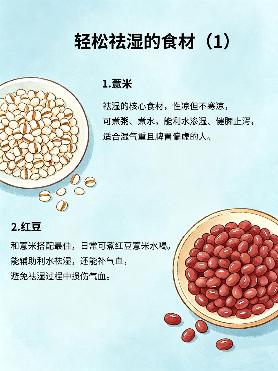 湿气重别瞎祛湿！记住这4样就够了
湿气重的姐妹💧，总觉得身体沉重、大便黏腻、脸