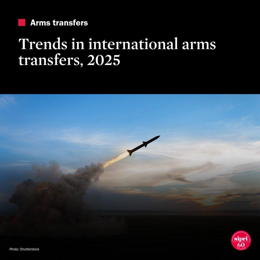 2021–2025 年五大主要武器出口国：
 🇺🇸 美国、 🇫🇷 法国、