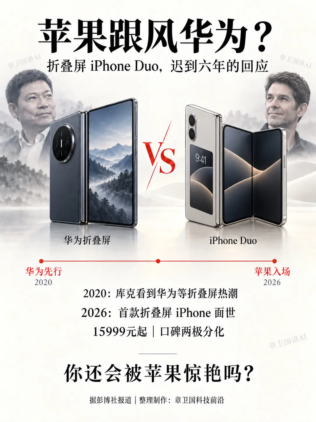 苹果跟风华为？苹果等了六年，终于做了折叠屏。 华为先行，苹果入场。 这...