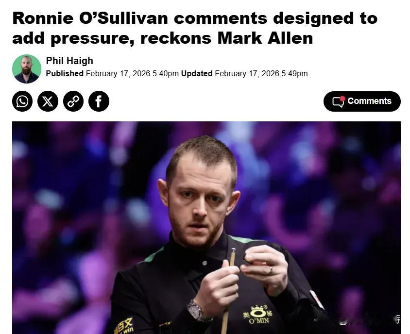 球员锦标赛，艾伦6-3战胜吴宜泽晋级8强。
赛后艾伦表示，虽然自己发挥一般，但是