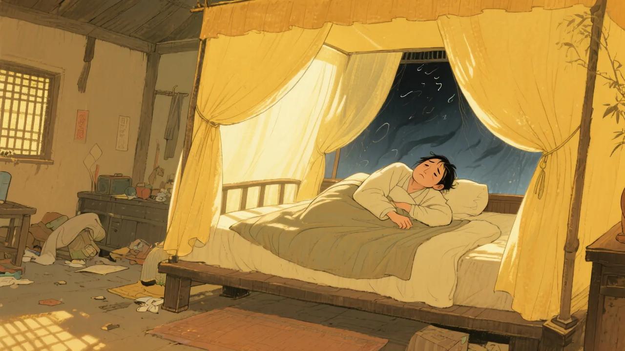 拂晓洗烦录
夜磨如钝刀，锯断残梦的筋络。待晨光透帘时，颅中似有残火灼烧，脏腑里塞