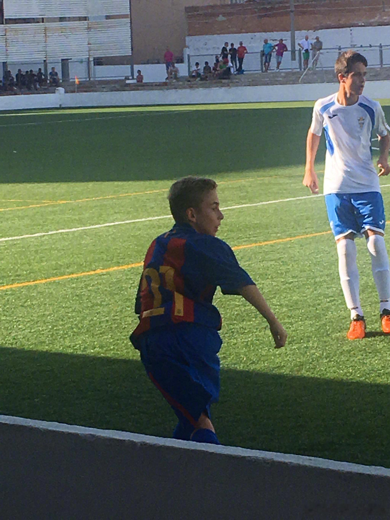 巴塞罗那今夏刚刚从皇家贝蒂斯签下的13岁小将费尔明·洛佩斯，已经开始在巴塞罗那少