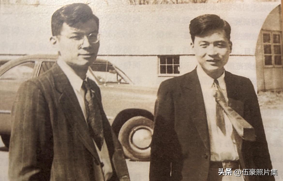 1950年，邓稼先与洪朝生在普渡大学的合影，洪朝生后来成为中国低温物理学的开创者