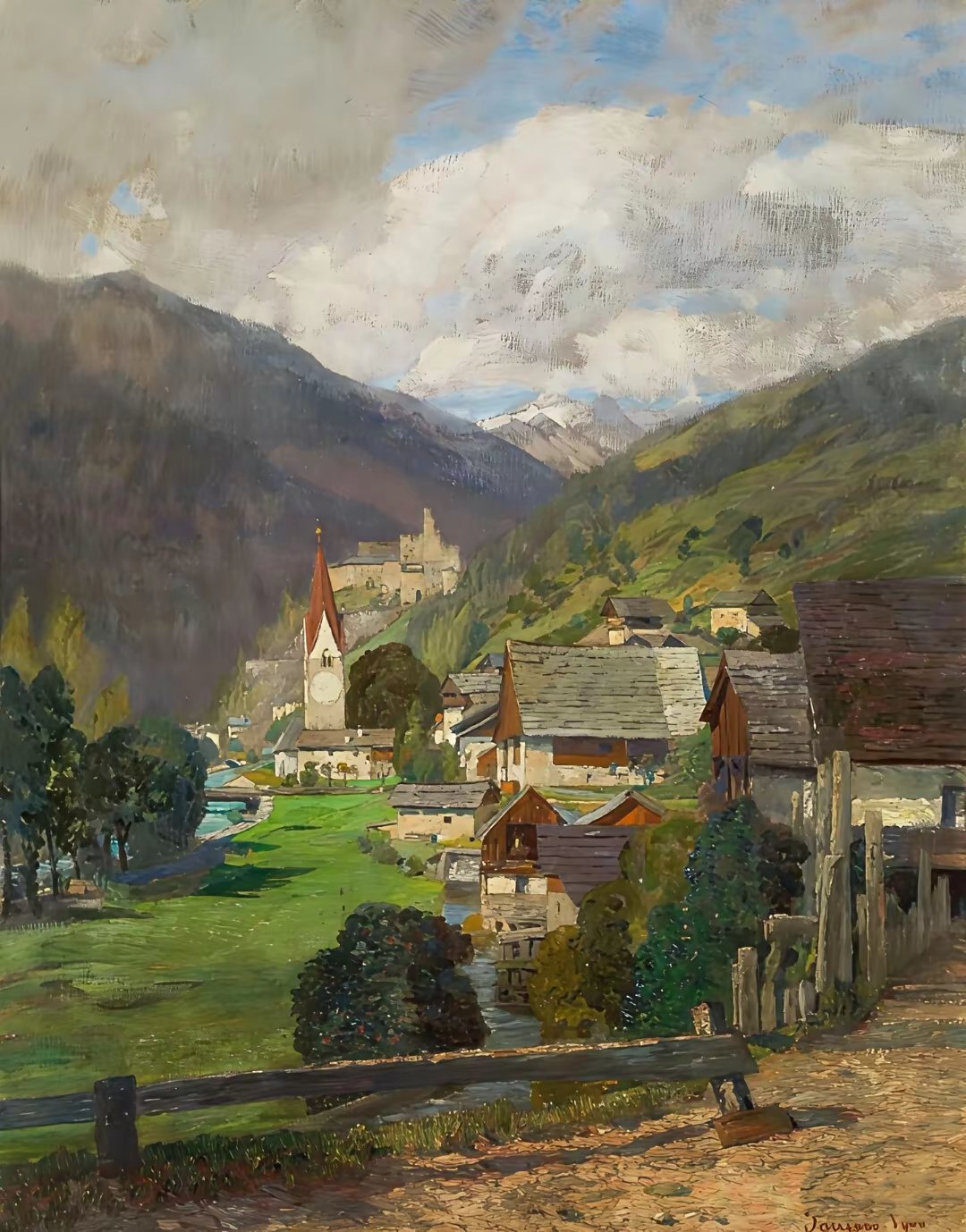 维也纳画家蒂娜·布劳（Tina  Blau，1845-1916）绘画作品欣赏遇见
