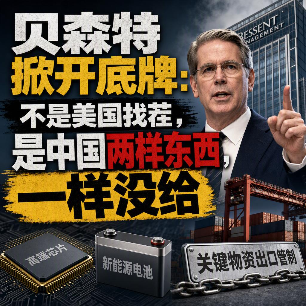 突发！美国财长贝森特连续几天上电视放狠话，掀开了这场博弈的真实底牌。
不是美国在