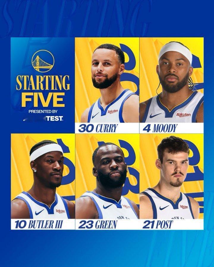 首发不变库里 穆迪 巴特勒 格林 波斯特加油加油 力争连胜金州勇士魔术vs勇士我