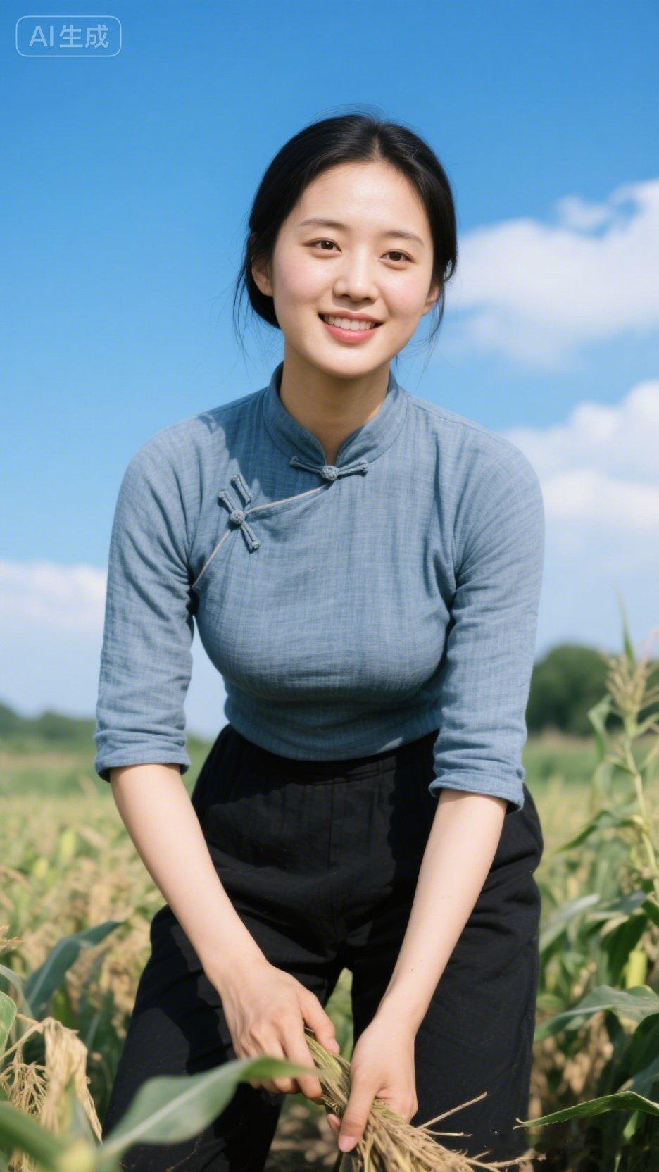 收获满满的一天，笑容洋溢在田间！🌾😊